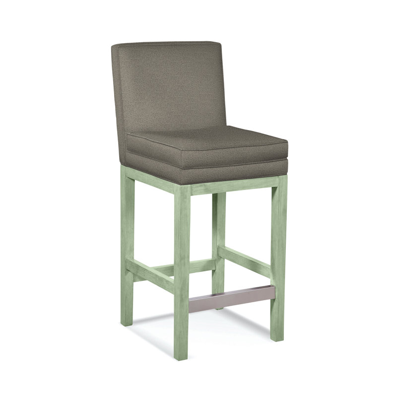 Upholstered Stool, Gray Sugar Performance; 0863-84, Celery Finish