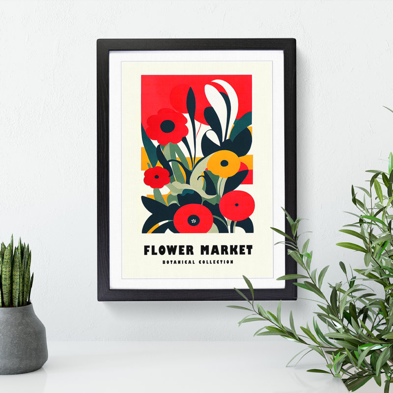 Flower Market Exhibition Avant Garde - Single Picture Frame Print on Wood, 34cm H x 25cm W x 2cm D