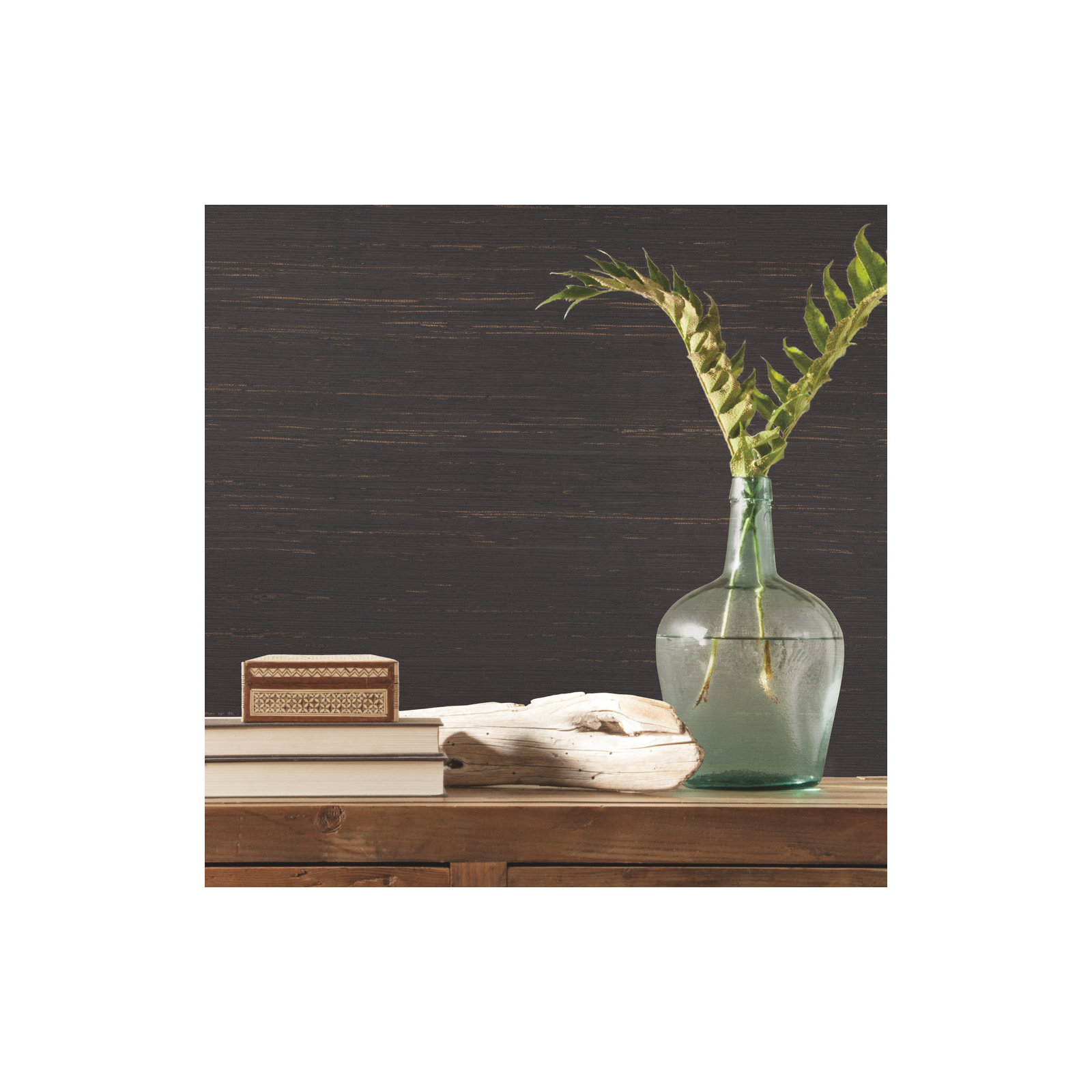Wallace Grass Cloth Double Roll, Black