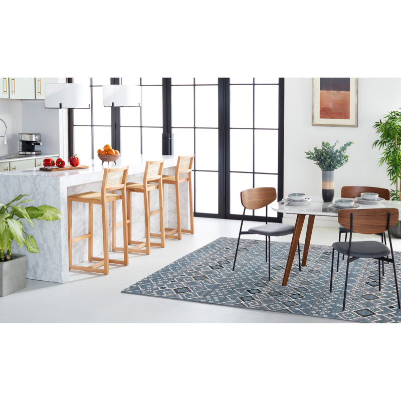 Tapis performance à motif sud-ouest Aird, Blue/Ivory, Rectangle 9 pi x 12 pi