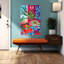 Chat, fleur, salon, art mural contemporain-1605418773