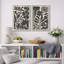 Abstrait botanique, "Boho, art floral noir et beige, images murales abstraites de style Mid-Century, impression sur toile encadrée, 2 pièces"-91069175-91069173