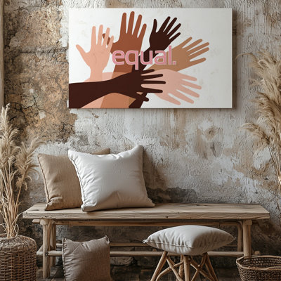 Canvas A Visually Striking Graphic Composition Featuring Overlapping Hands In Diverse Wall Art Skin Tones Including Dark Brown Light Canvas Wall Art