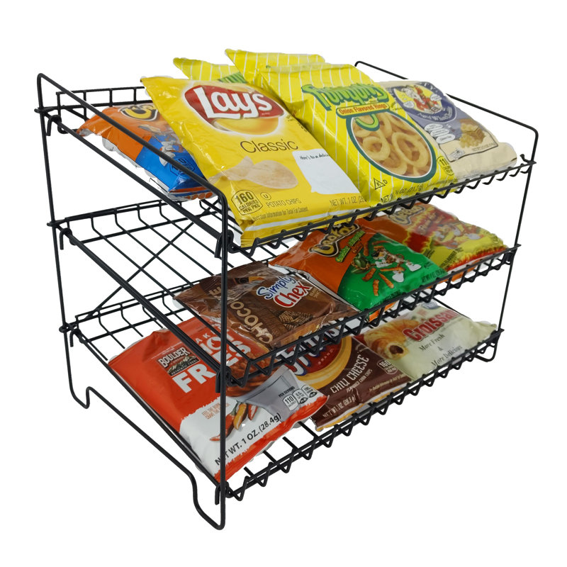 Syreeta 16" x 12.5" x 10" Wire Rack for Countertop Use with 3 Open Shelves, Black