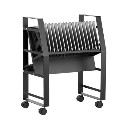 Chariot de chargement, station de chargement mobile ouverte pour 16 appareils, compatible avec les écrans jusqu'à 15,6 pouces, chariot de chargement mobile pour bureaux et salles de classe, tablettes et ordinateurs portables, conçu pour les Chromebooks