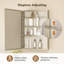 Armoire à pharmacie encastrée ou à fixation en surface avec porte en miroir et tablettes réglables-130911827-130911829