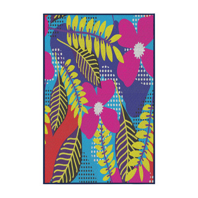 Tapis rose / jaune / bleu Nimrah