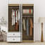 Garde-robe 4 portes avec tiroirs, tablette et tringle
