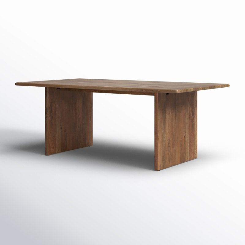 Keady Modern Butcher Block Solid Wood Dining Table