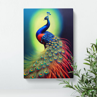 Shining Peacock - Wrapped Canvas