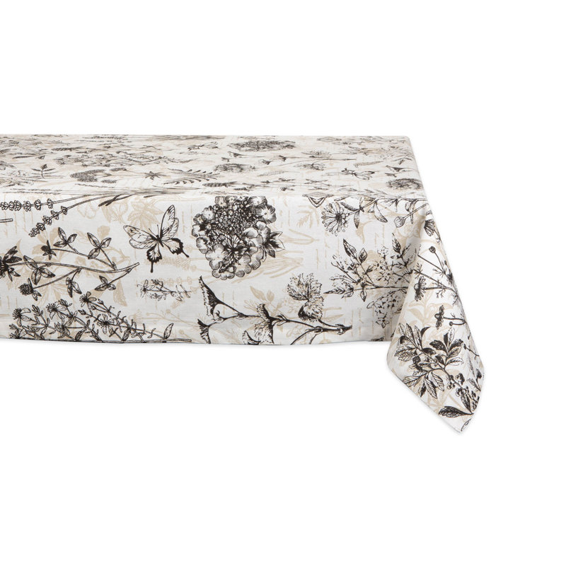 Georgina Floral 100% Cotton Tablecloth, 84" L x 60" W