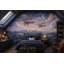 Décoration murale amovible rétro avec papier peint rétro ciel nocturne lune-1499720230-1499720251