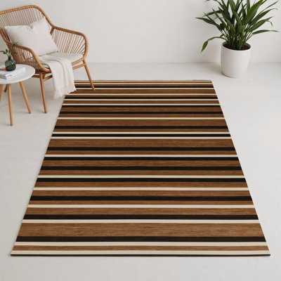 Tapis intérieur / extérieur brun HorizontalStripes