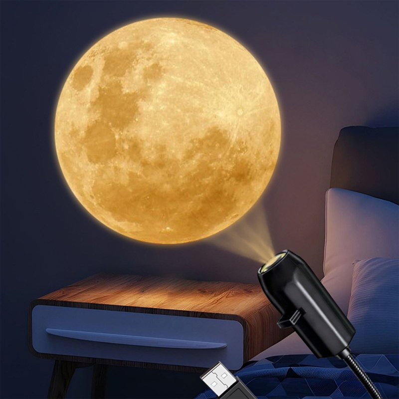 Plug and Play Star Projector Night Light  360° Flexible Neck USB Powered Interchangeable Theme Discs Portable Galaxy Lamp