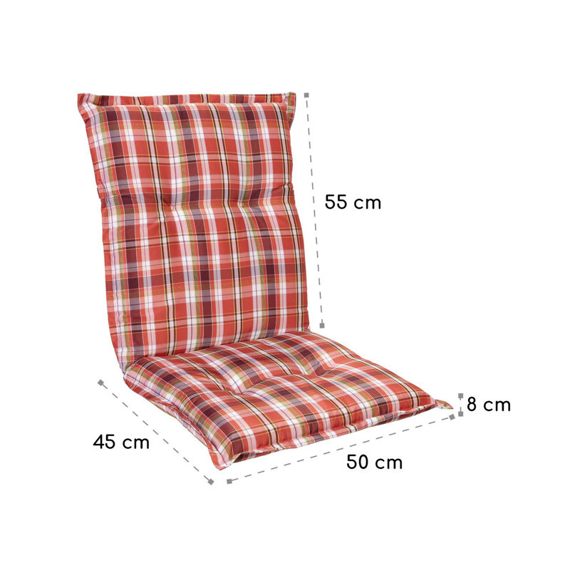 Blumfeldt Prato Garden Chair Cushion, Red/White