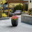18 po Grand pot à fleurs rond noir anthracite (intérieur de qualité supérieure) avec trous de drainage