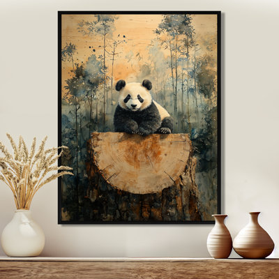 Portrait de panda Gokul dans un paysage de bambou II - Panda, art mural