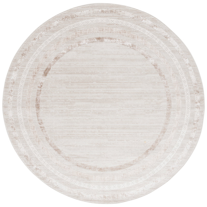 Aanyah Performance Striped Rug, Round 6'7"