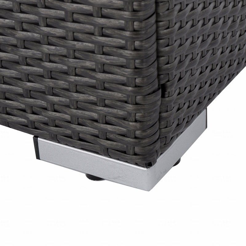 Patio Armless Chair Gry + Alu, Gray Cushion/Gray Frame