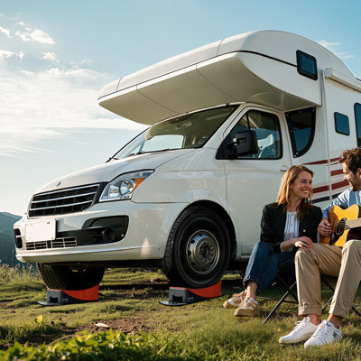Camper Levellers, RV Levelling Blocks, up to 8818.5lbs Camper Wheel Chocks, Max. 4" Levelling Height Heavy Duty Curved Levellers, RV Camper Leveller Kit with Anti-Slip Mat Carrying Bag Level