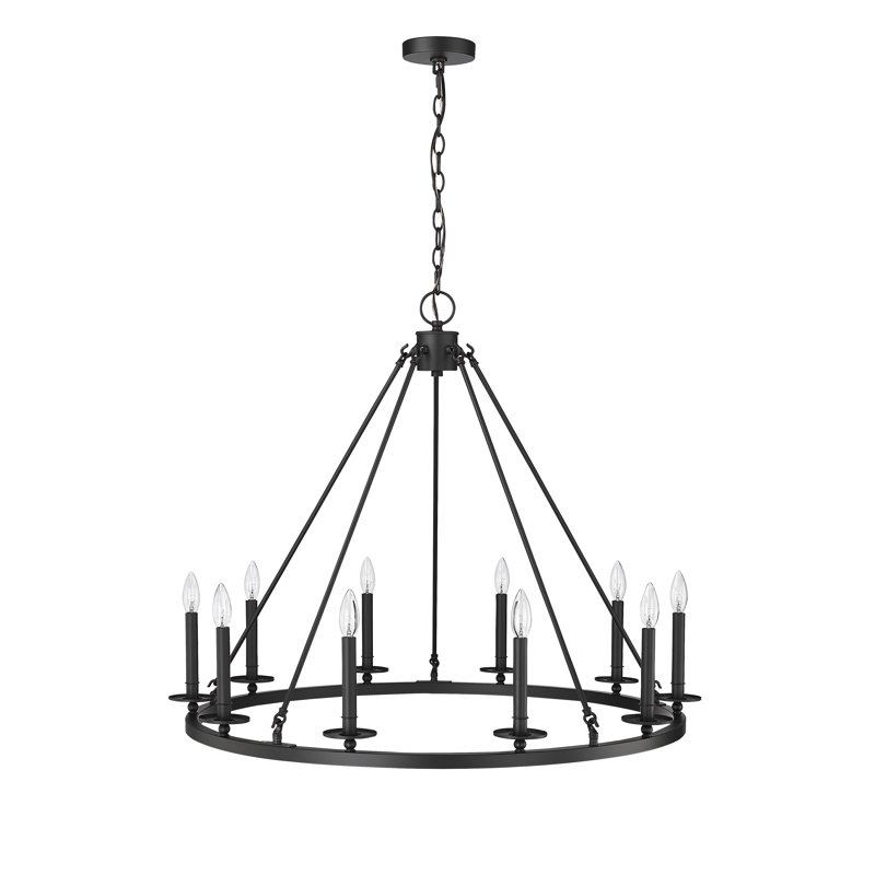 Florence 10 - Light Dimmable Wagon Wheel Chandelier