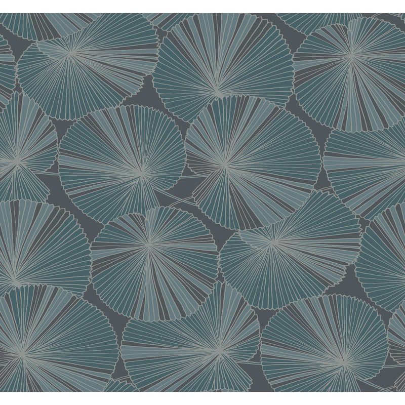 Papier peint Layered Spa Lily Pads, Bleu
