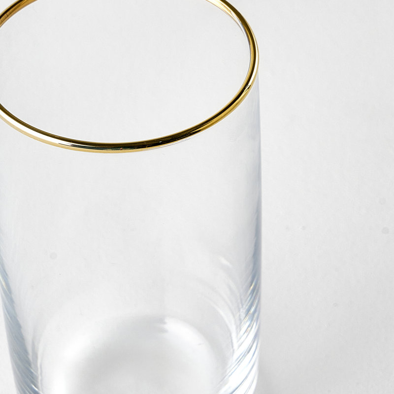 Verre à gin haut de gamme avec bordure argentée / dorée, Doré