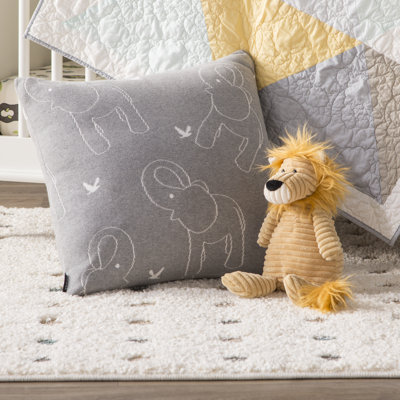 Embroidered Cotton Reversible Throw Pillow