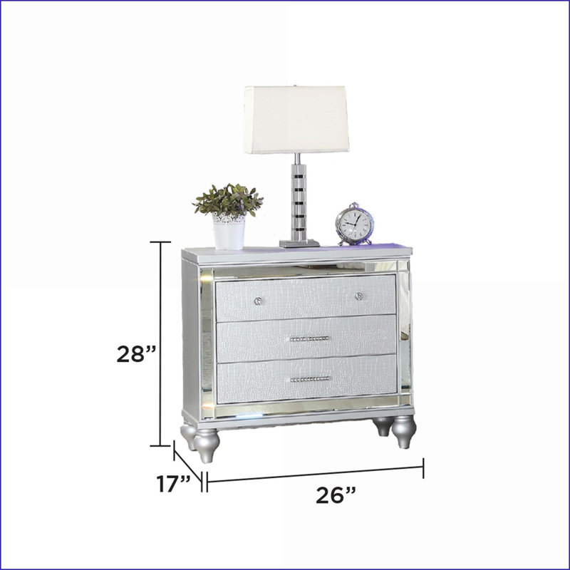 Table de chevet 3 tiroirs Modern