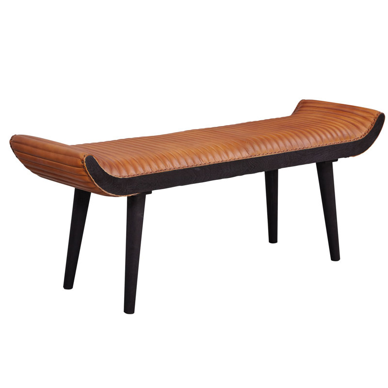 Areli 100% Leather Upholstered Bench