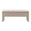 Grand tabouret de table basse avec rangement - Tissu en lin gris à couture soignée pour salon moderne-131529325