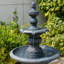 Fontaine à piédestal d'extérieur classique à 2 niveaux Plourde avec débit réglable, bassin peu profond et conception résistante aux intempéries-1938190831