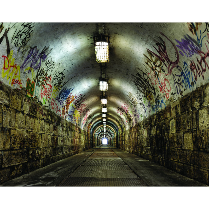 Grunge Tunnel 6-Panel Wall Mural 8.2' H x 125.1" W