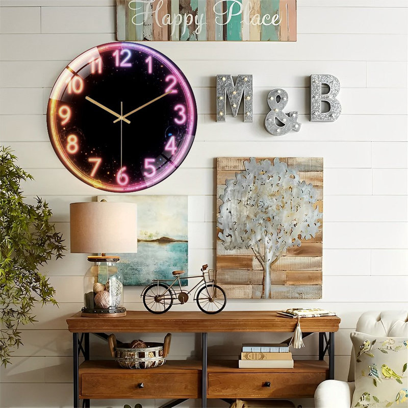 Horloge murale en verre Neon