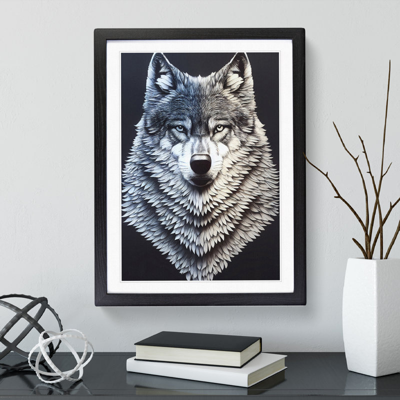 XV1022-5286X Wolf Spikes No.2 - Single Picture Frame Print, 64cm H x 46cm W x 2cm D, Black Framed
