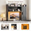 Étagère de bureau en bois avec rangement intégré, poste de recharge et rétroéclairage DEL-28427058
