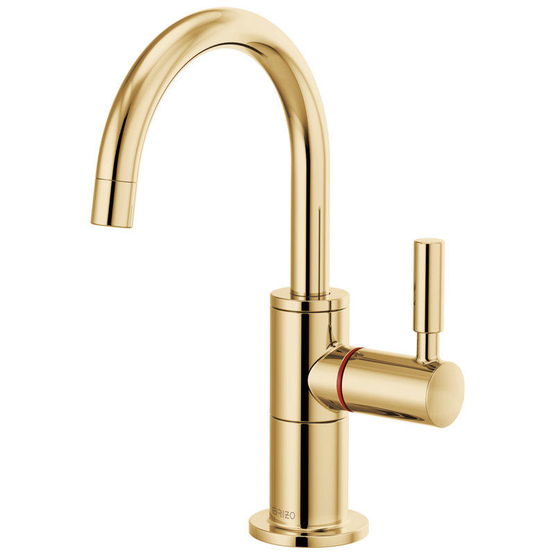 Instant Hot Faucet with Arc Spout, Polished Gold