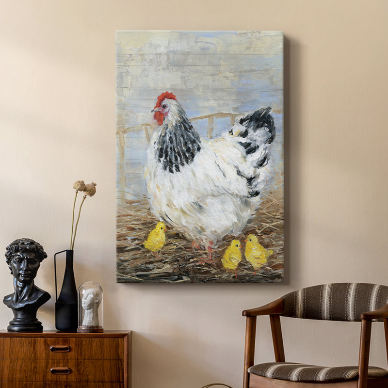 Farmhouse Chicken -Custom Wrapped Gallery Cavas, 27" H x 18" W