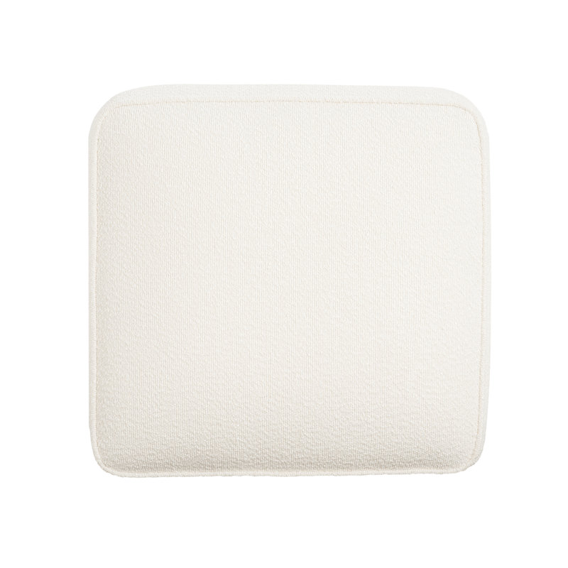 White Boucle In Square Shape With Dense Foam Padding And Pocket Coil Spring System For Maximum Comfort, A Modern Home Ambiance, 22.62” W X D 16.48” H - Covered Non Marking Foot Caps, Modular ,