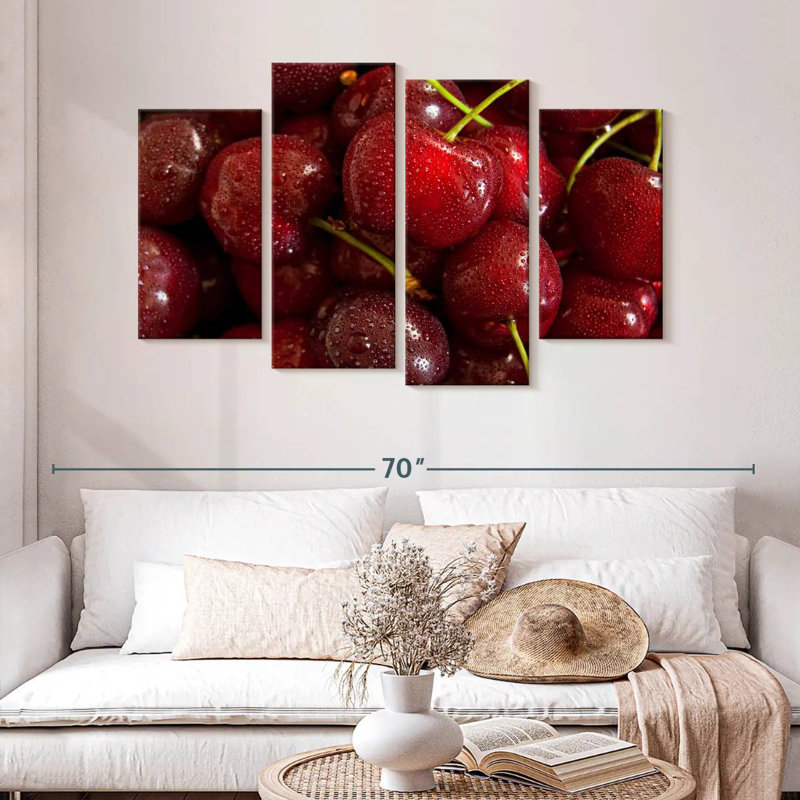 Yarlin Red Cherries, 32" H x 52" W