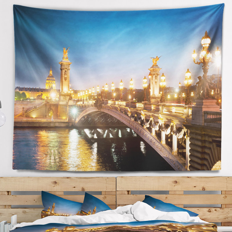 Tapisserie de paysage urbain Pont Ponte III, H 32 po x l 39 po