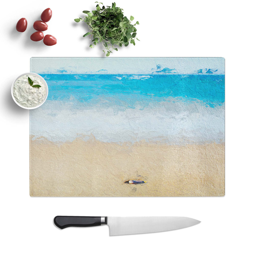 Tempered Glass Stone upon a Beach in Spain Chopping Board
