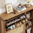 24 Pair Shoe Storage Cabinet with  3 Flip Drawers & Solid Wood Legs