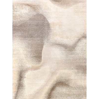 Hand Knotted Area Rug in Ivory And Beige