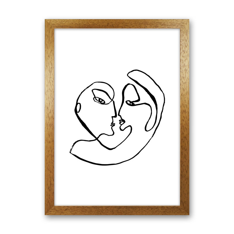 Love Embrace 1 Piece Wall Art, 46cm H x 34cm W x 3cm D, Brown Framed