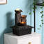 Fontaine de table 3 tasses avec boule rotative décorative intérieure / extérieure zen avec petite lumière DEL chaude