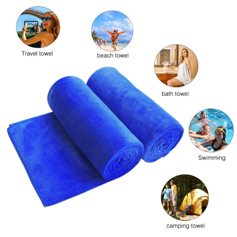 Ensemble de serviettes 2 pièces Galligan, Bleu foncé