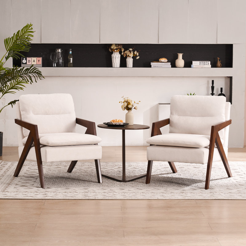 Fauteuil d'appoint Mid-Century, Beige