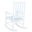 Chaise berçante en bois massif à dossier à lattes Mangassa - blanc-572118622