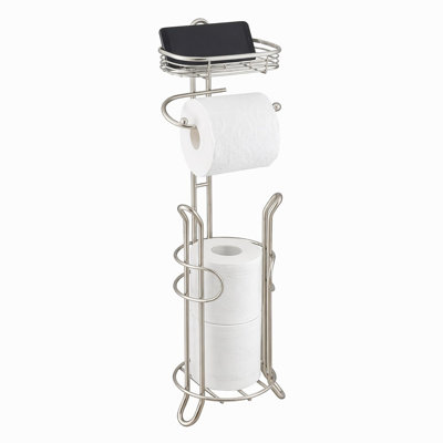 Heavy Duty Bathroom Toilet Paper Holder with Storage Shelf